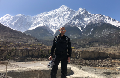 Karl Debenham-Eccles Cycling on the  tour with redspokes